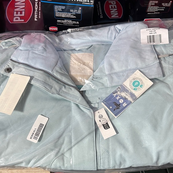 NWT Roxy Billie Ski Jacket Large Blue Women's Jacket 10k Waterproof Snow - Picture 12 of 13